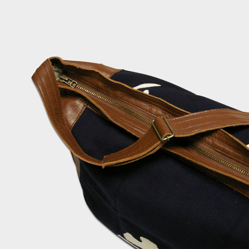 Japanese old apron × Real Leather Shoulder bag