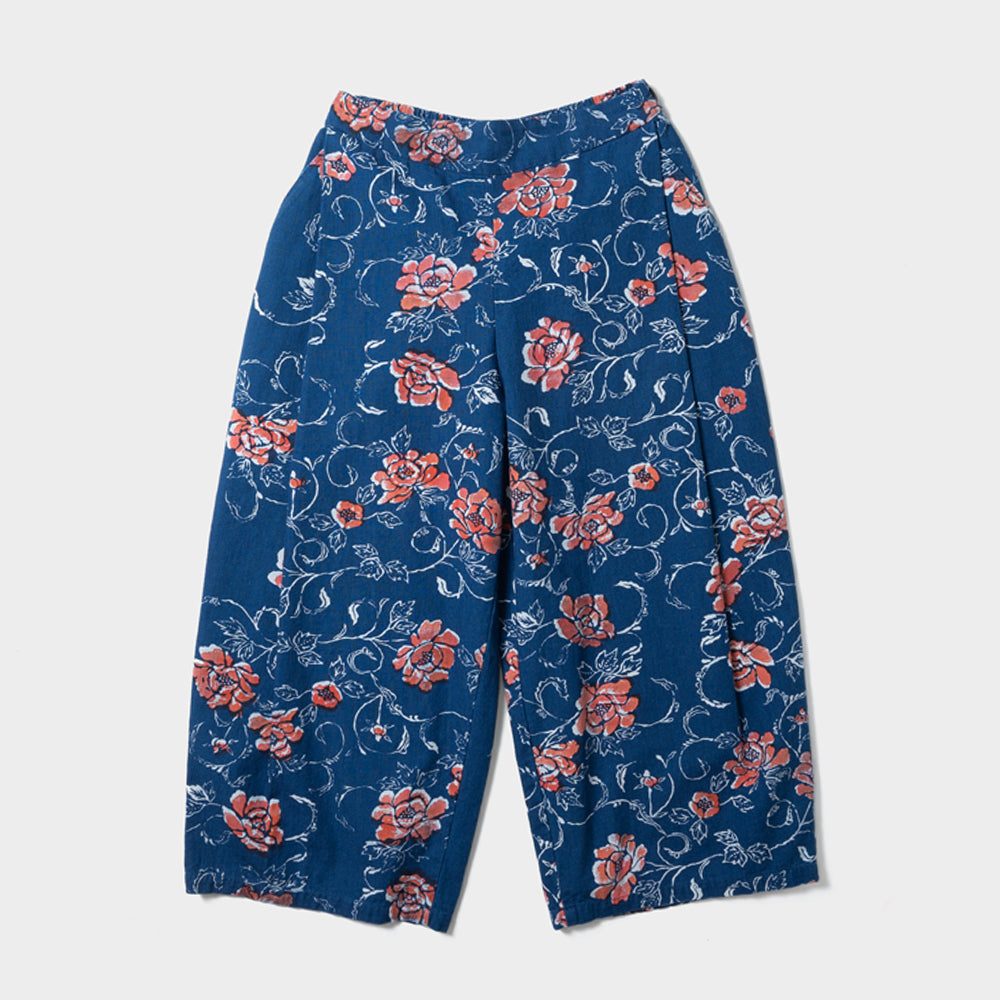 Indigo Peony Full Pattern Pants