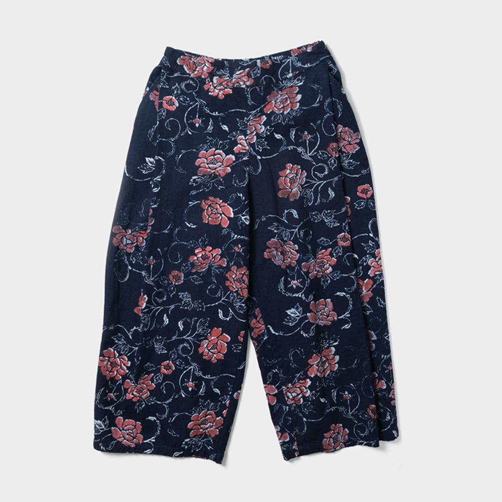 Indigo Peony Full Pattern Pants