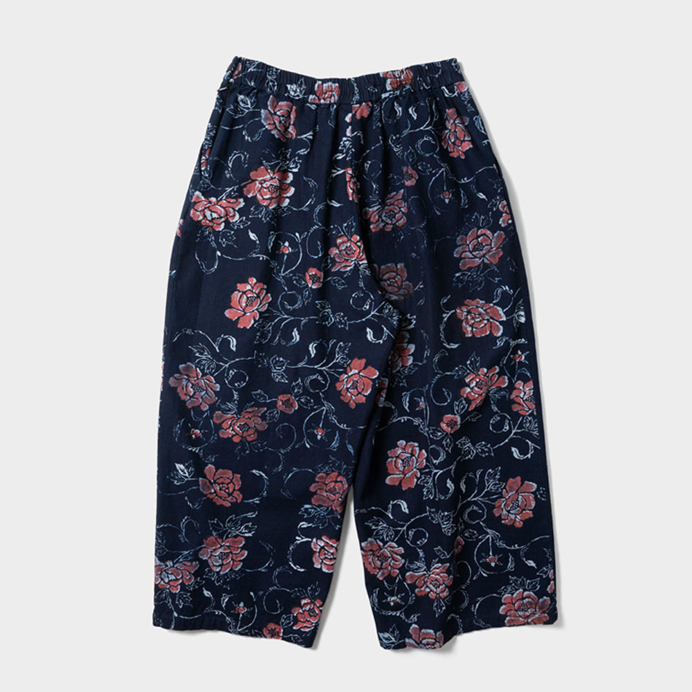 Indigo Peony Full Pattern Pants