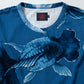 青い蝶尾金魚総柄　半袖Tシャツ