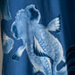 青い蝶尾金魚総柄　半袖Tシャツ